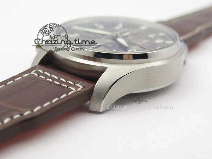 MIROTIME 0113 Youthful 2016 Pilot Chrono SS IW377719 ZF Best Edition On Brown Leather Strap A 7291